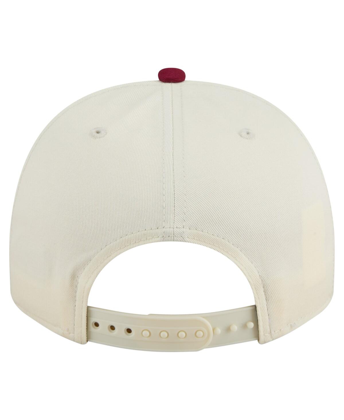 New Era Men's Cream/cardinal Arkansas Razorbacks Vintage Chainstitch 9fifty A-frame Snapback Hat In Red