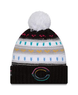 New Era - Women's Black Chicago Bears 2025 NFL Crucial Catch Cuffed Knit with Pom Hat