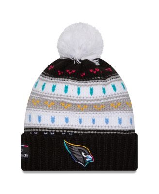New Era - Women's Black Arizona Cardinals 2025 NFL Crucial Catch Cuffed Knit with Pom Hat