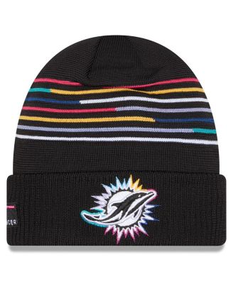 New Era - Men's Black Miami Dolphins 2025 NFL Crucial Catch Cuffed Knit Hat