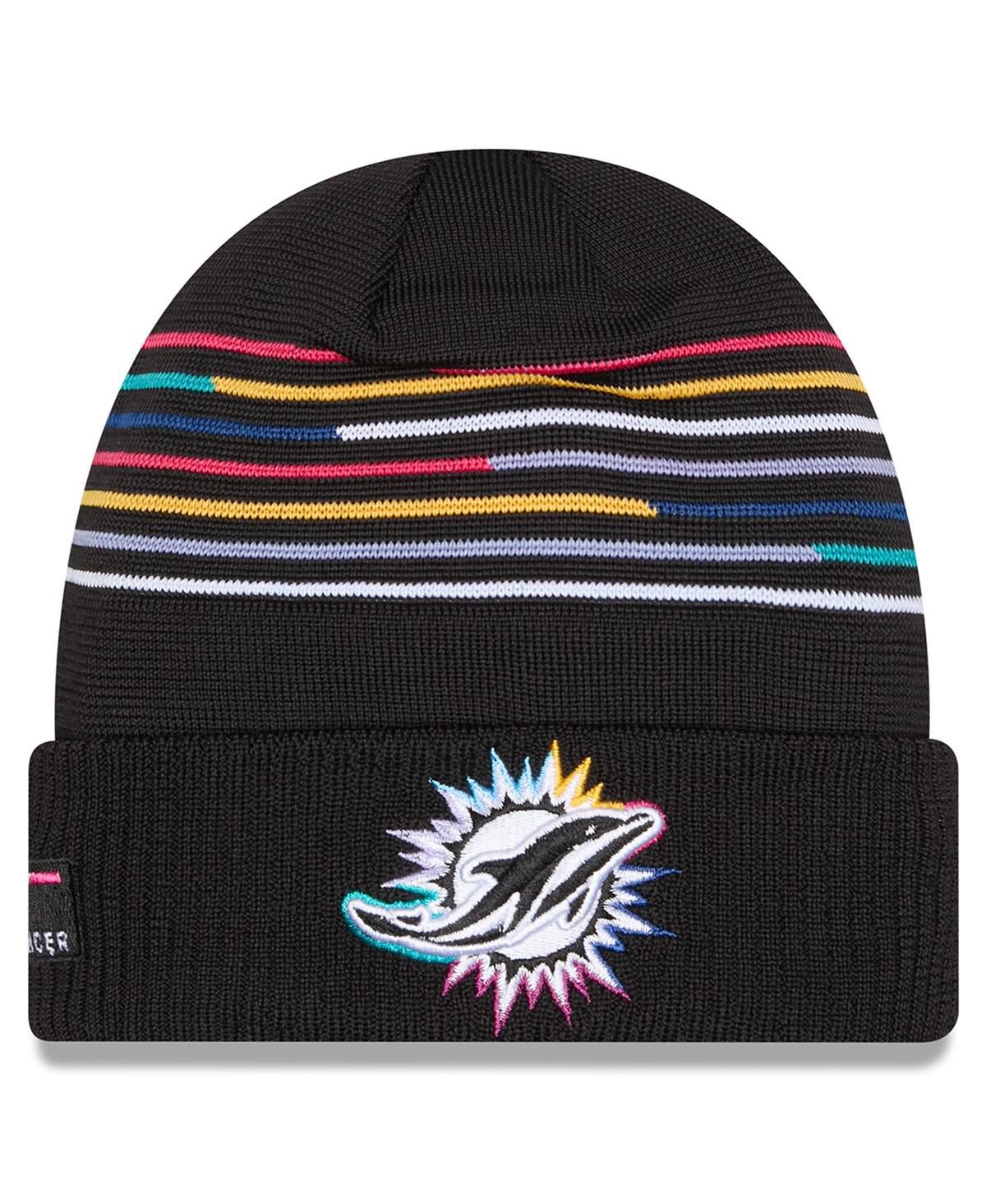 Мужская черная вязаная шапка с манжетами Miami Dolphins 2025 NFL Crucial Catch