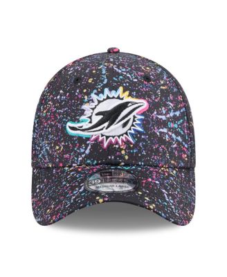 Men's Black Miami Dolphins 2025 NFL Crucial Catch 39THIRTY Flex Hat