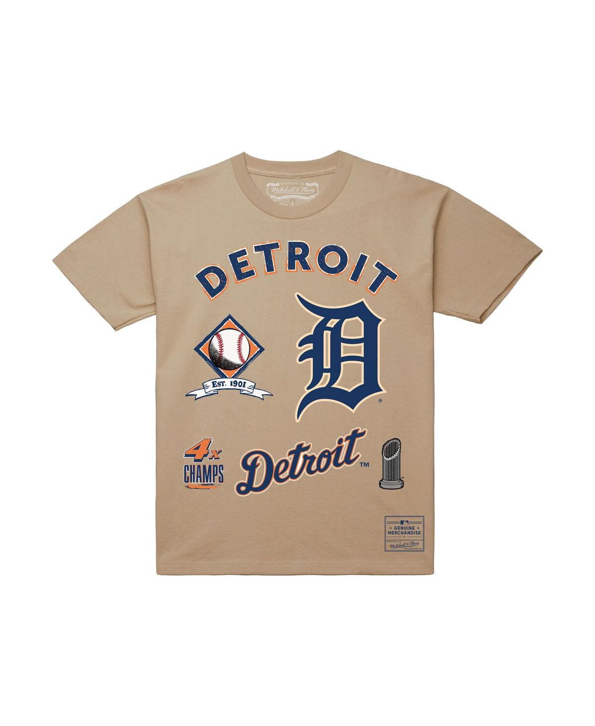 Mitchell & Ness Men's Cream Detroit Tigers Legacy Defined T-shirt In Brown