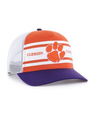 Big Boys and Girls Orange/Purple Clemson Tigers Super Stripe Hitch Adjustable Trucker Hat