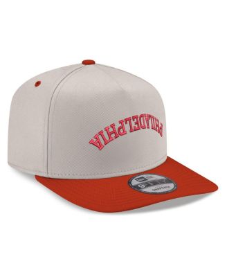 Men's Cream/Red Philadelphia Phillies Upside Down City Name A-Frame 9FIFTY Snapback Hat