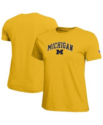 Champion - Women's Gold Michigan Wolverines Arched Over Logo T-Shirt