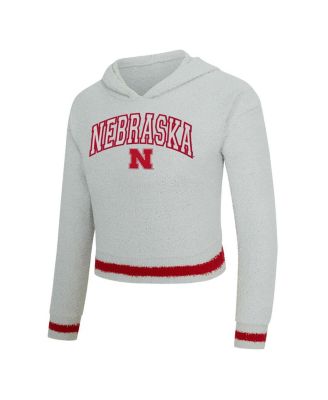 Women's 2-Piece Gray/Scarlet Nebraska Huskers Whitley Long Sleeve Hoodie Top and Shorts Set