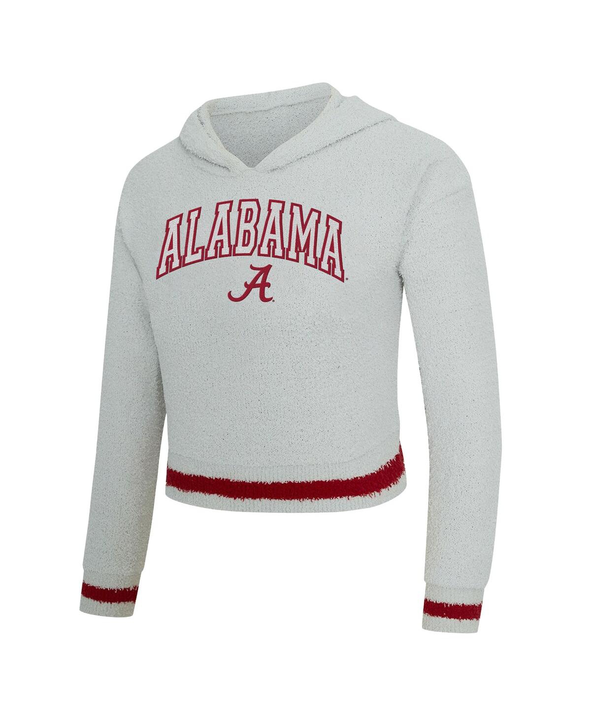 Concepts Sport Women's 2-piece Gray/crimson Alabama Crimson Tide Whitley Long Sleeve Hoodie Top And Shorts Set In White