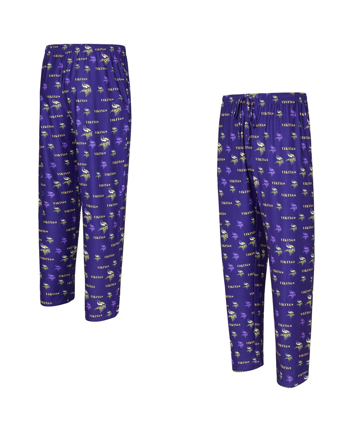 Concepts Sport Men's Purple Minnesota Vikings Mosaic All Over Print Pants In Blue