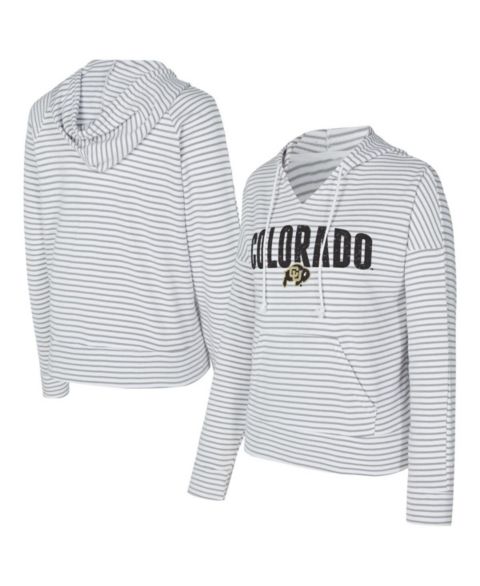 Мужское худи Concepts Sport White/Gray Colorado Buffaloes French Terry Striped V-Neck Pullover