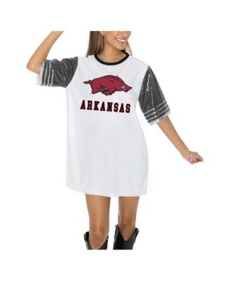 Women's White Arkansas Razorbacks Full Sequin Jersey Dress