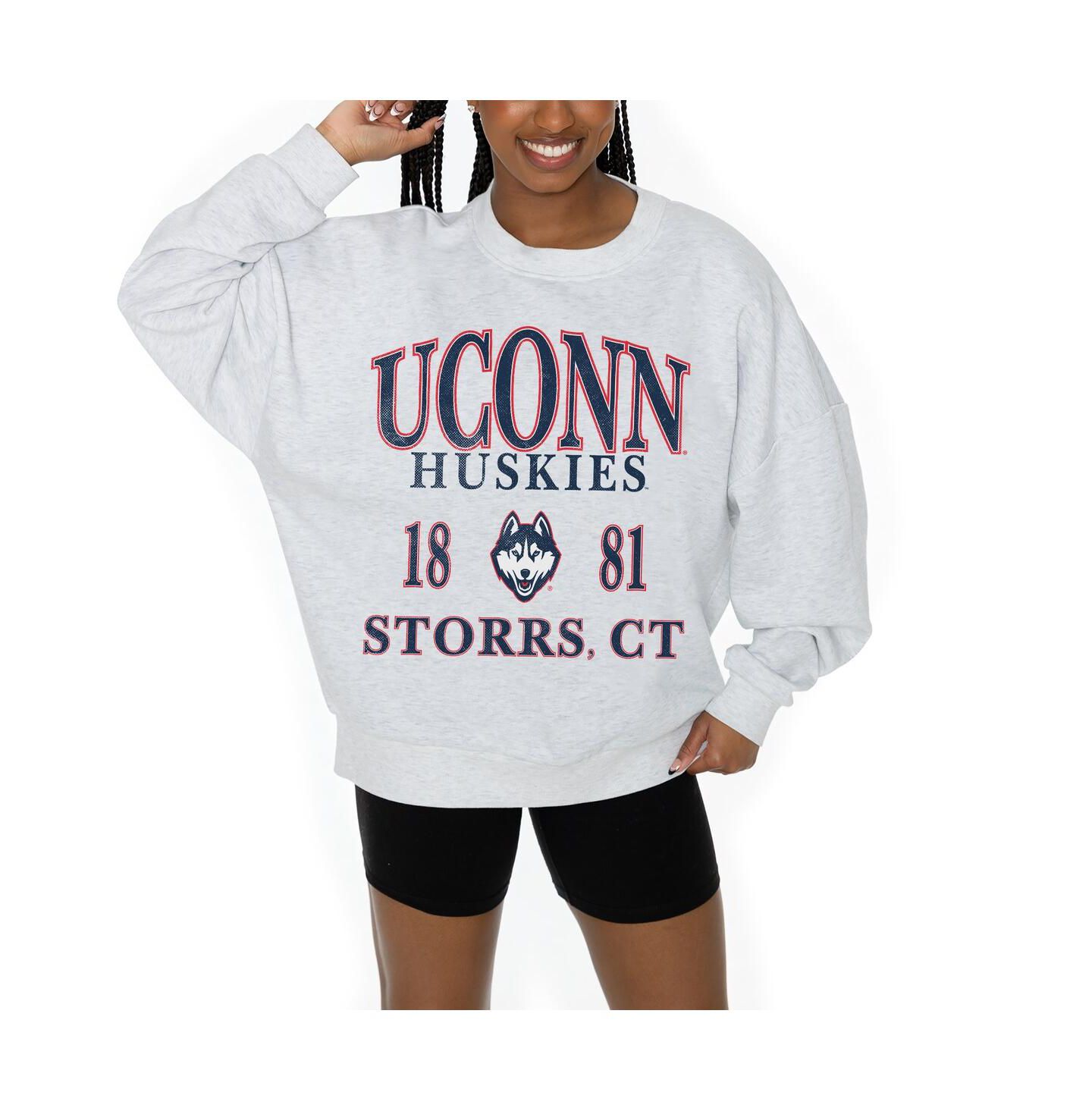 Женская толстовка Gameday Couture Ash UConn Huskies Premium Fleece Pullover — фото 2