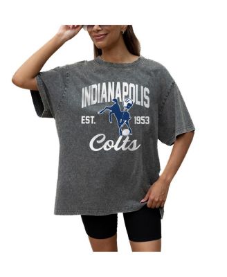 Gameday Couture - Women's Grey Indianapolis Colts Throwback Oversized Snow Wash T-Shirt