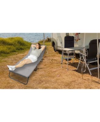 Folding Camping Cot - Adjustable Heavy Duty with Carry Bag