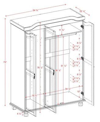 100% Solid Wood Kyle 3-Door Wardrobe with Raised Panel Doors