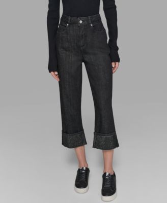 KARL LAGERFELD PARIS - Women's Crystal Cuff Jeans
