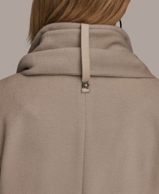 Women's Snap Button Scarf Coat