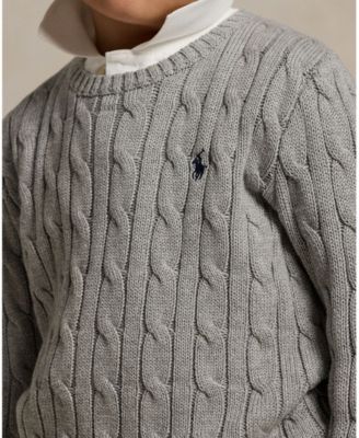 Boys 2-7 Cable-Knit Cotton Sweater