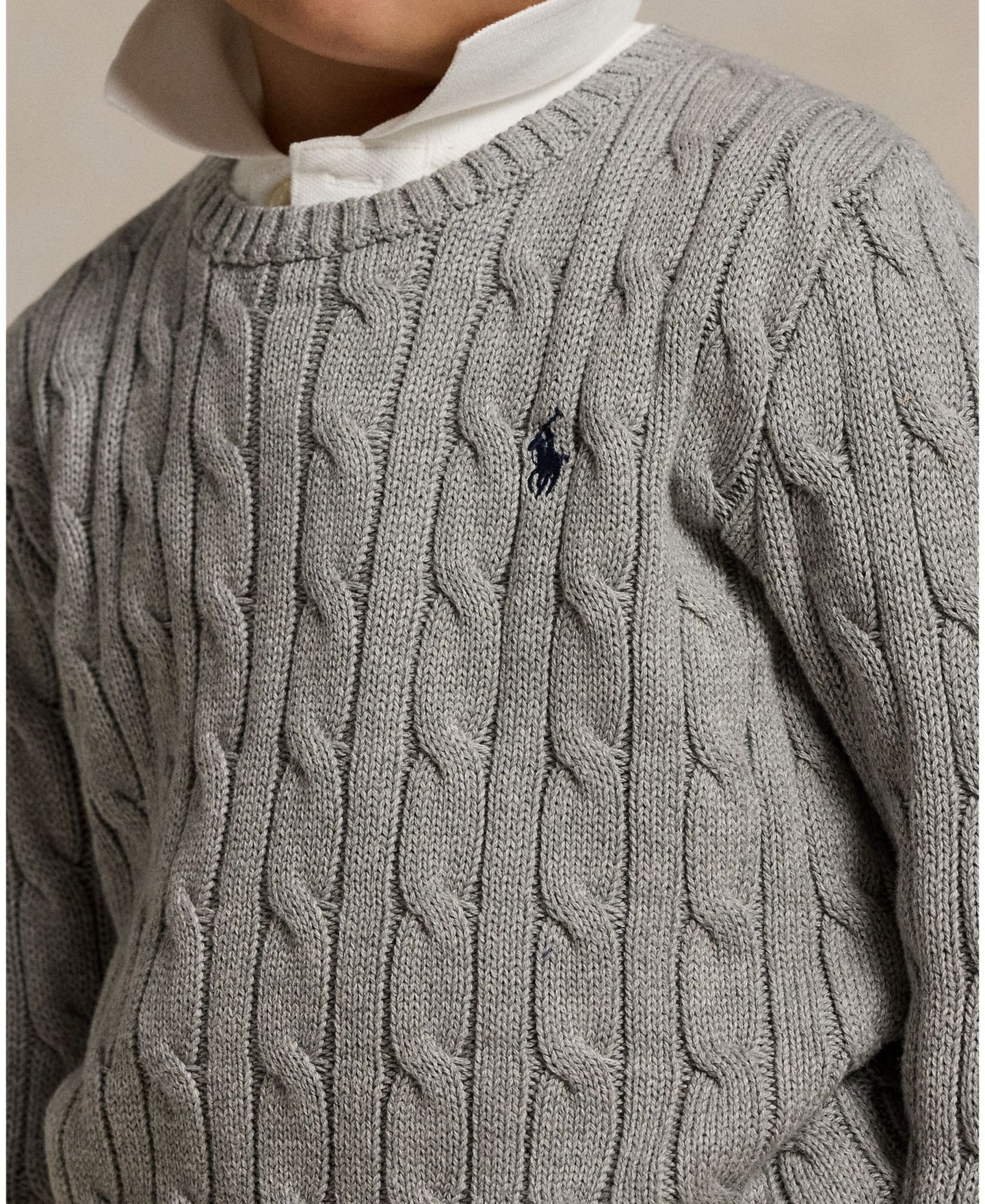 Свитер Polo Ralph Lauren Cable-Knit Cotton Sweater для мальчиков, цвет: Меланжевый — фото 3