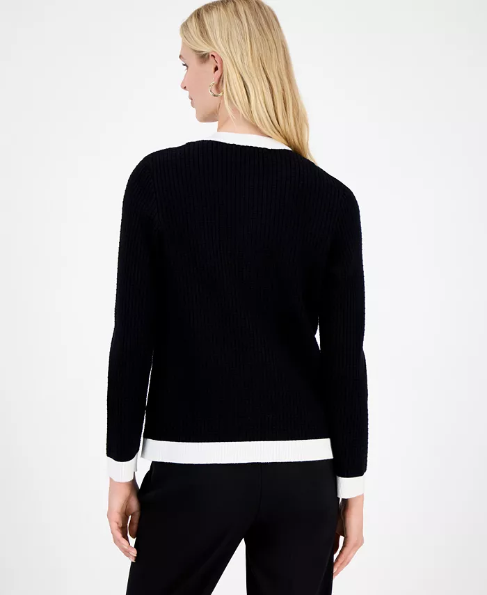Women's Waffle-Knit Kissing-Front Jacket, Regular & Petite - thumbnail 5