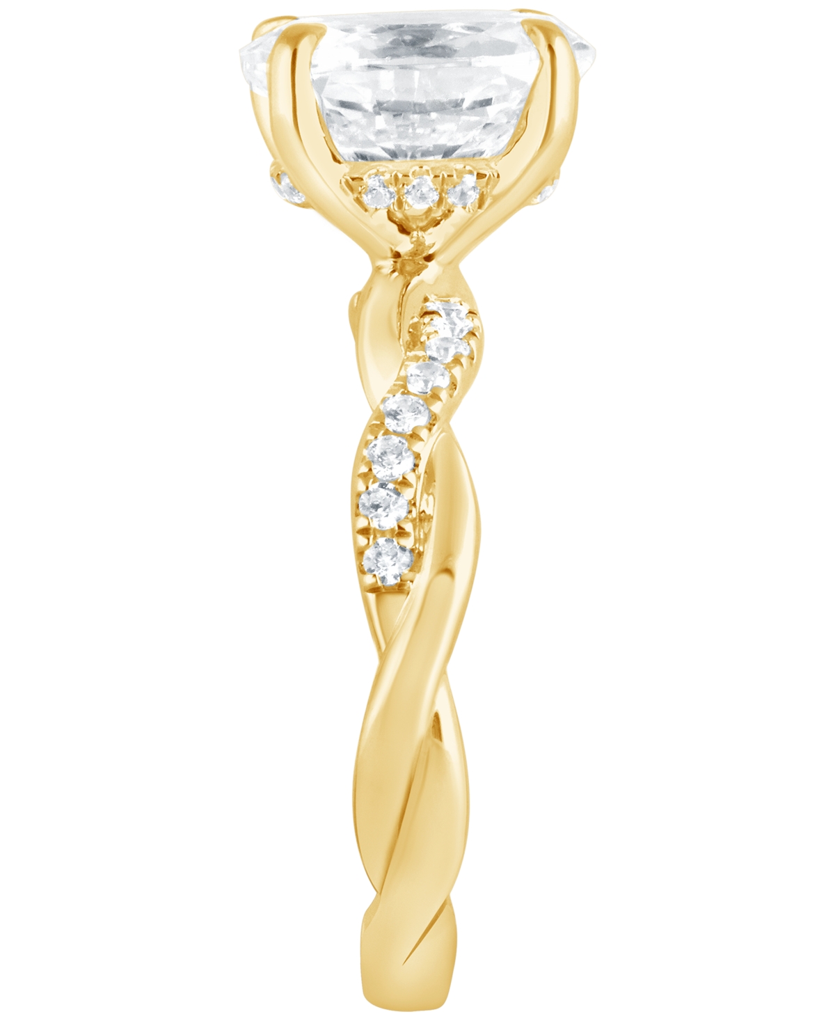 Badgley Mischka Bagley Mischka Certified Lab Grown Diamond Oval Twist Shank Engagement Ring (3-3/4 Ct. T.w.) In 14k  In Gold
