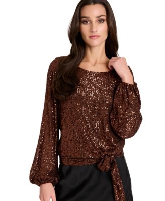Women's Long Sleeve Sequin Top