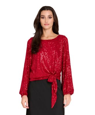 Women's Long Sleeve Sequin Top