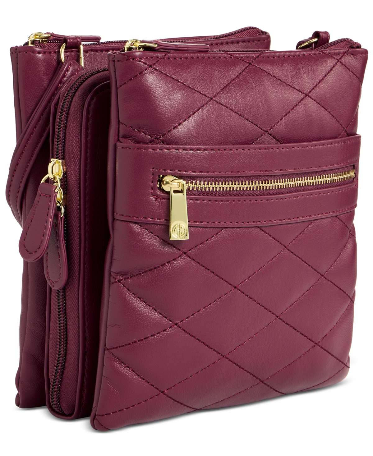 Giani Bernini Dasher Quilted Shoulder Bag, Macy's Exclusive In Burgundy