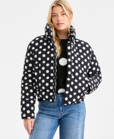 Женские куртки On 34th Cropped Dot Puffer Jacket