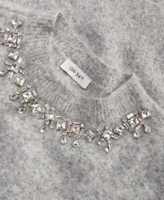 Women's Embellished Brushed Pullover Sweater, Macy's Exclusive