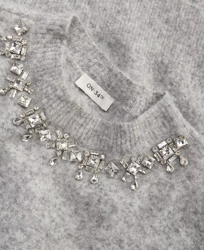 Women's Embellished Brushed Pullover Sweater - thumbnail 9