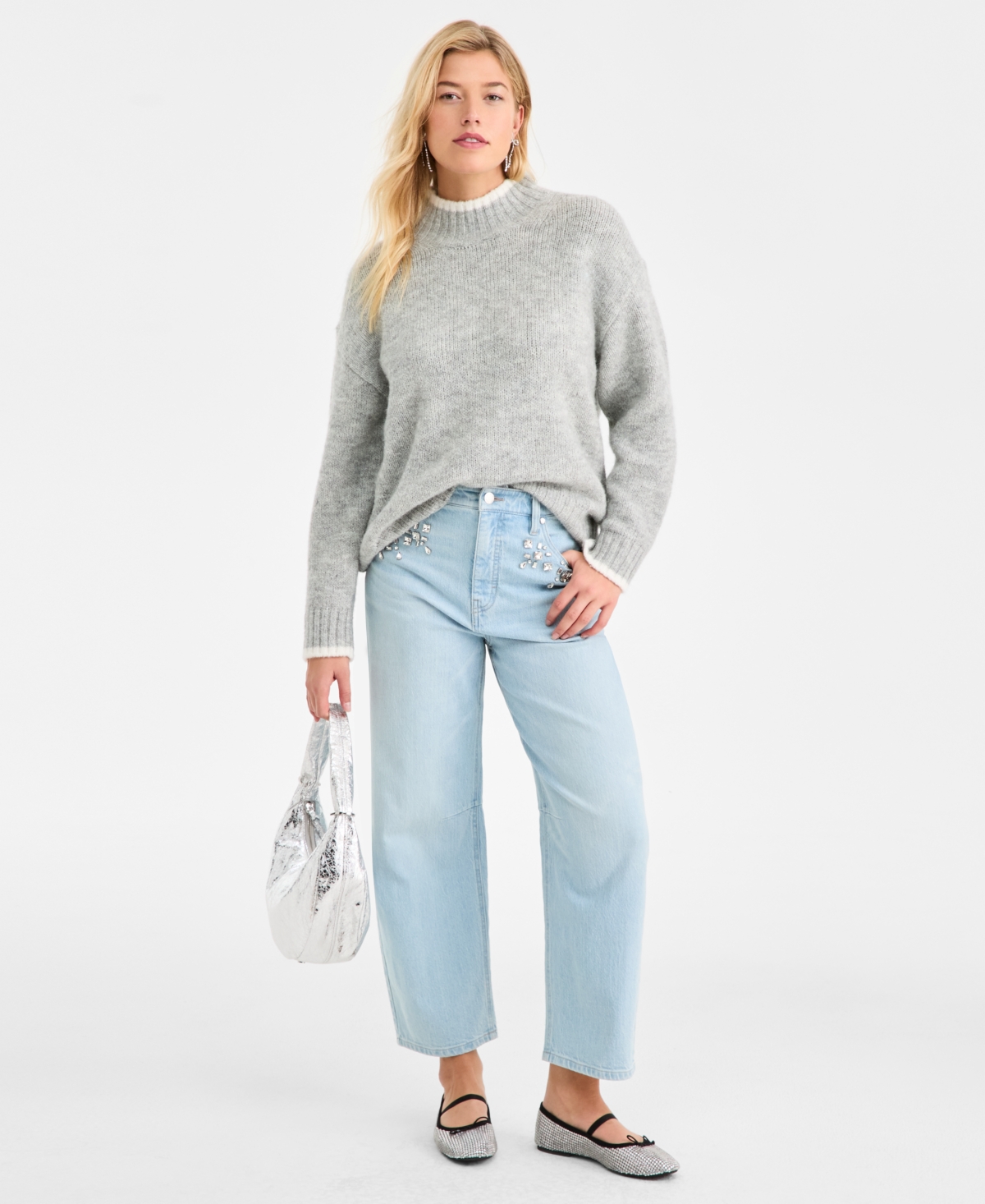 On 34th Women's Long-Sleeve Mock-Neck Sweater, Macy's Exclusive