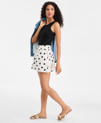 Women's Polka-Dot Cotton Pull-On Shorts, Macy's Exclusive