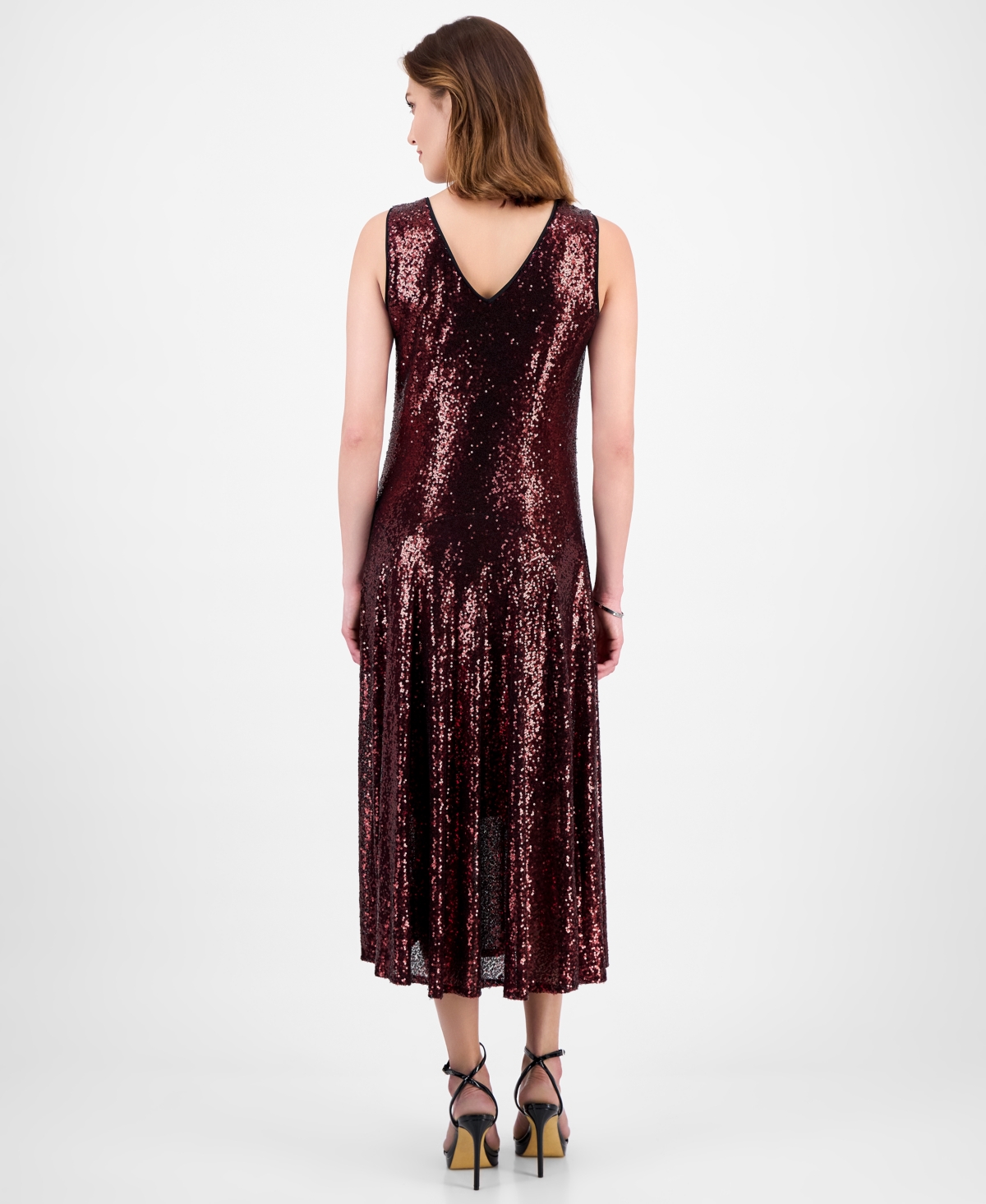 Robbie Bee Women's Sleeveless Cowl Neck Midi Dress In Red