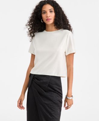 Women's Knit Short-Sleeve Sequin T-Shirt, Macy's Exclusive