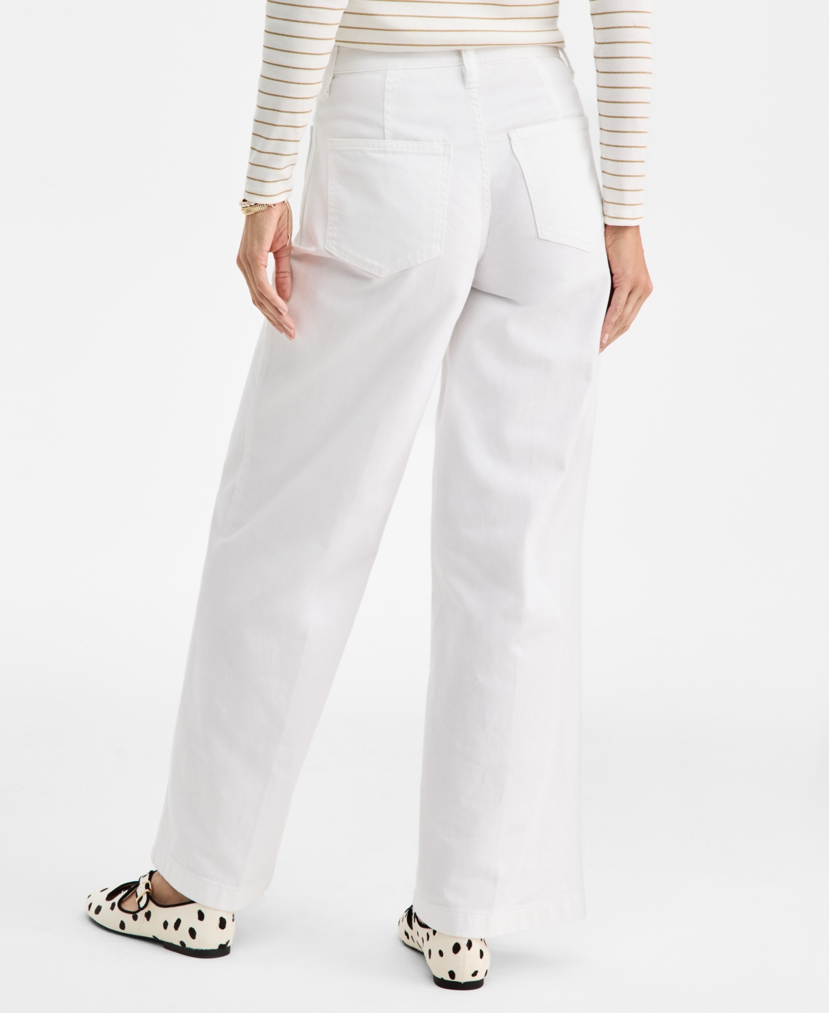 On 34th Women's Patch Pocket High Rise Wide-leg Jeans, Macy's Exclusive In White