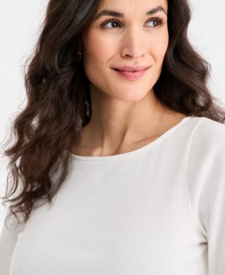 Women's Knit Boat-Neck Bell-Sleeve Top, Macy's Exclusive