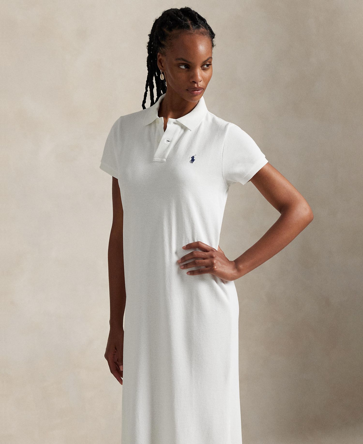 Women's Cotton Mesh Polo Dress