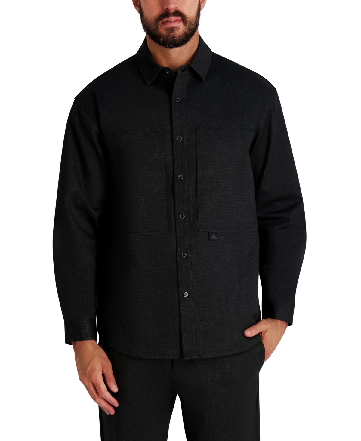 Karl Lagerfeld Paris Men's Houndstooth Pattern Utility Jacket