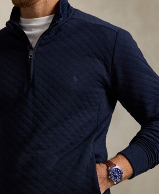 Men's B&T Long Sleeve Quilted Double-Knit Jersey Pull-On Sweater