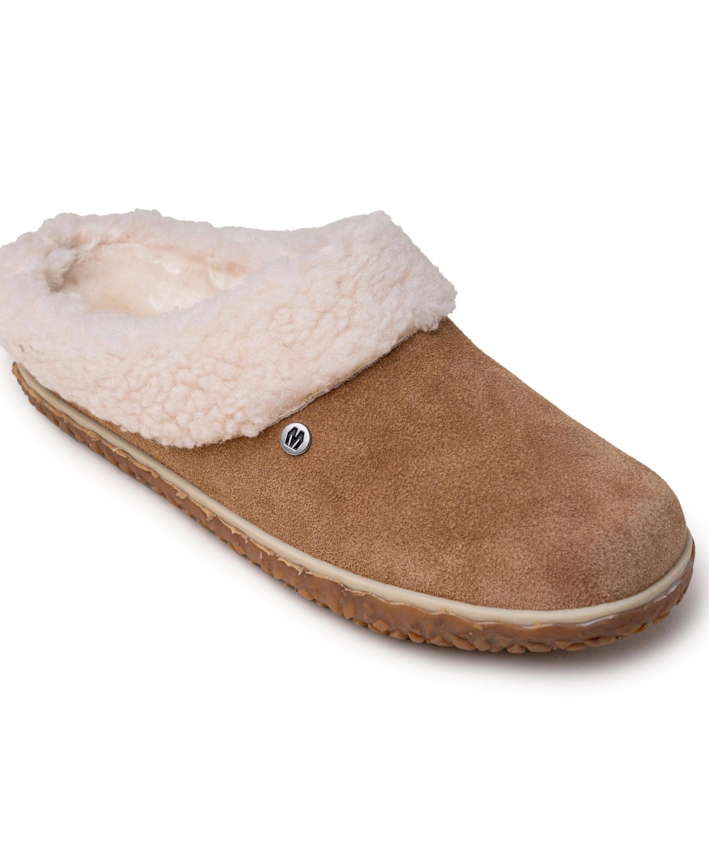 Женские тапочки Minnetonka Spruce Suede Berber Lined Slippers, цвет: Коричный — фото 1