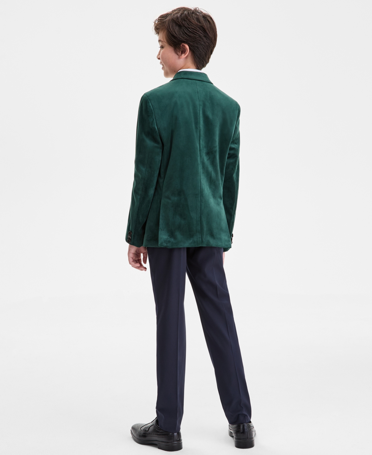 B By Brooks Brothers Boys 8-20 Green Velvet Knit Classic Sport Coat In Green