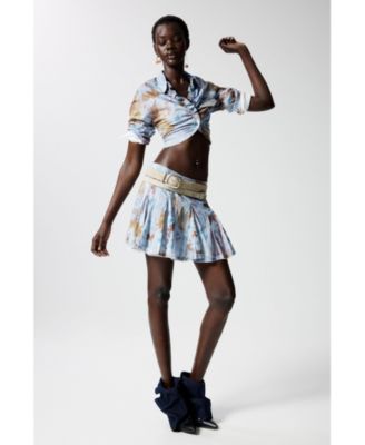 Women's Mini pleated floral skirt