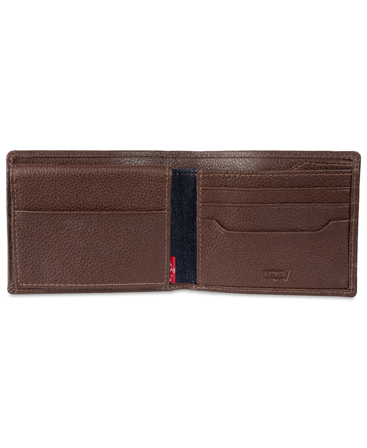 Levi's Men's Bill Divider And Ornament Passcase Wallet In Black