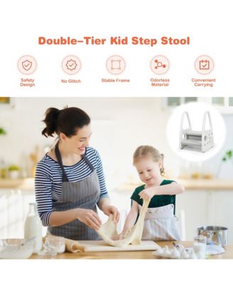 Toddler Step Stool Learning Helper w/Armrest for Kitchen Toilet Potty Training