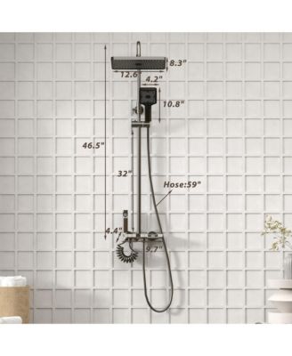 Smart Shower Faucet Set with Digital Display ,Thermostatic Piano Key Shower Combo Set