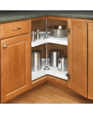 18'' Kidney Lazy Susan Corner Wall Cabinet 2-Shelf, 6472-18-11-52