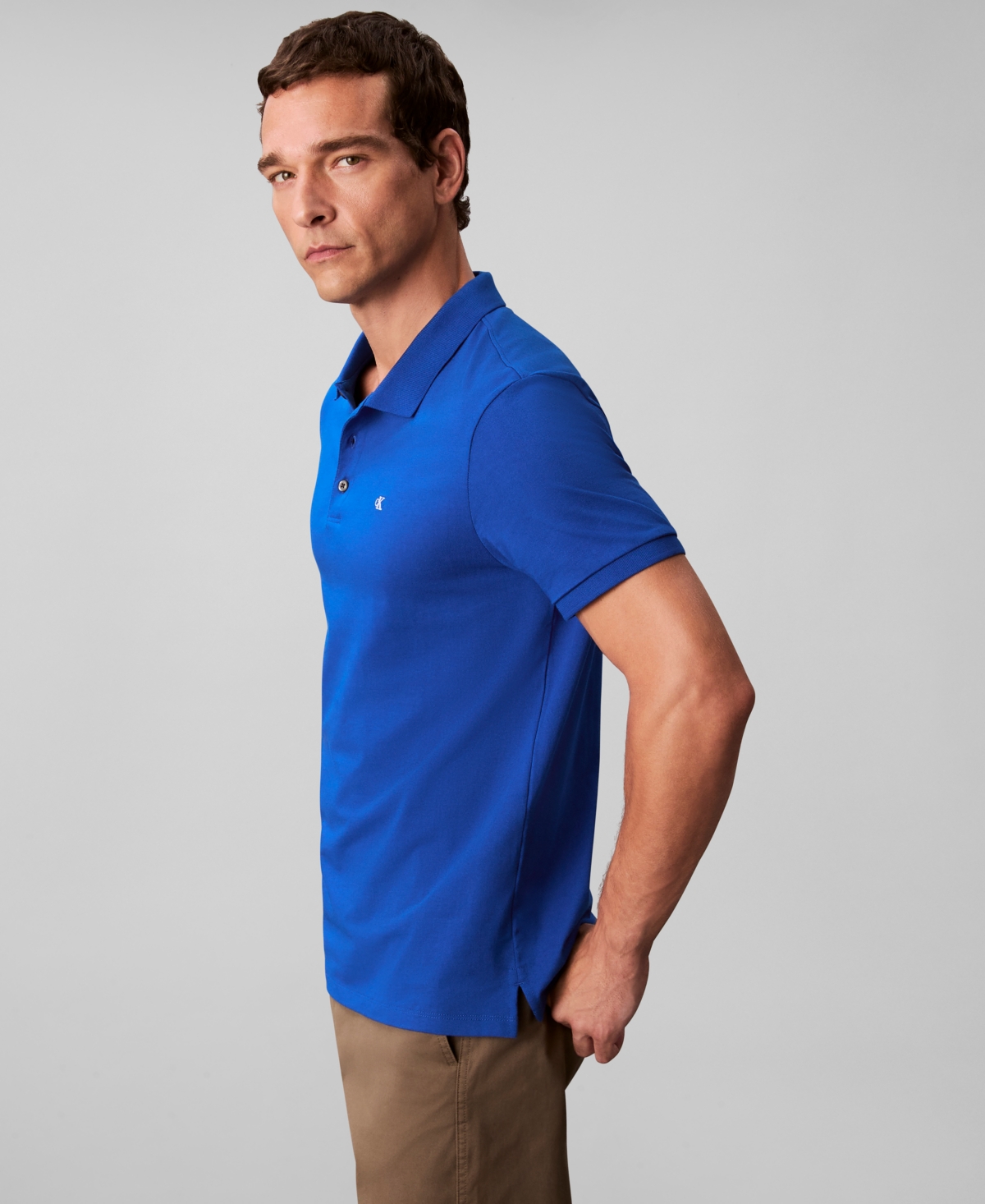 Calvin Klein Men's Short Sleeve Solid Polo Shirt In Blue