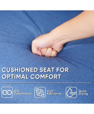 U-Frame PE Wicker Outdoor Ottoman with Olefin Cushions (Set Of 2)