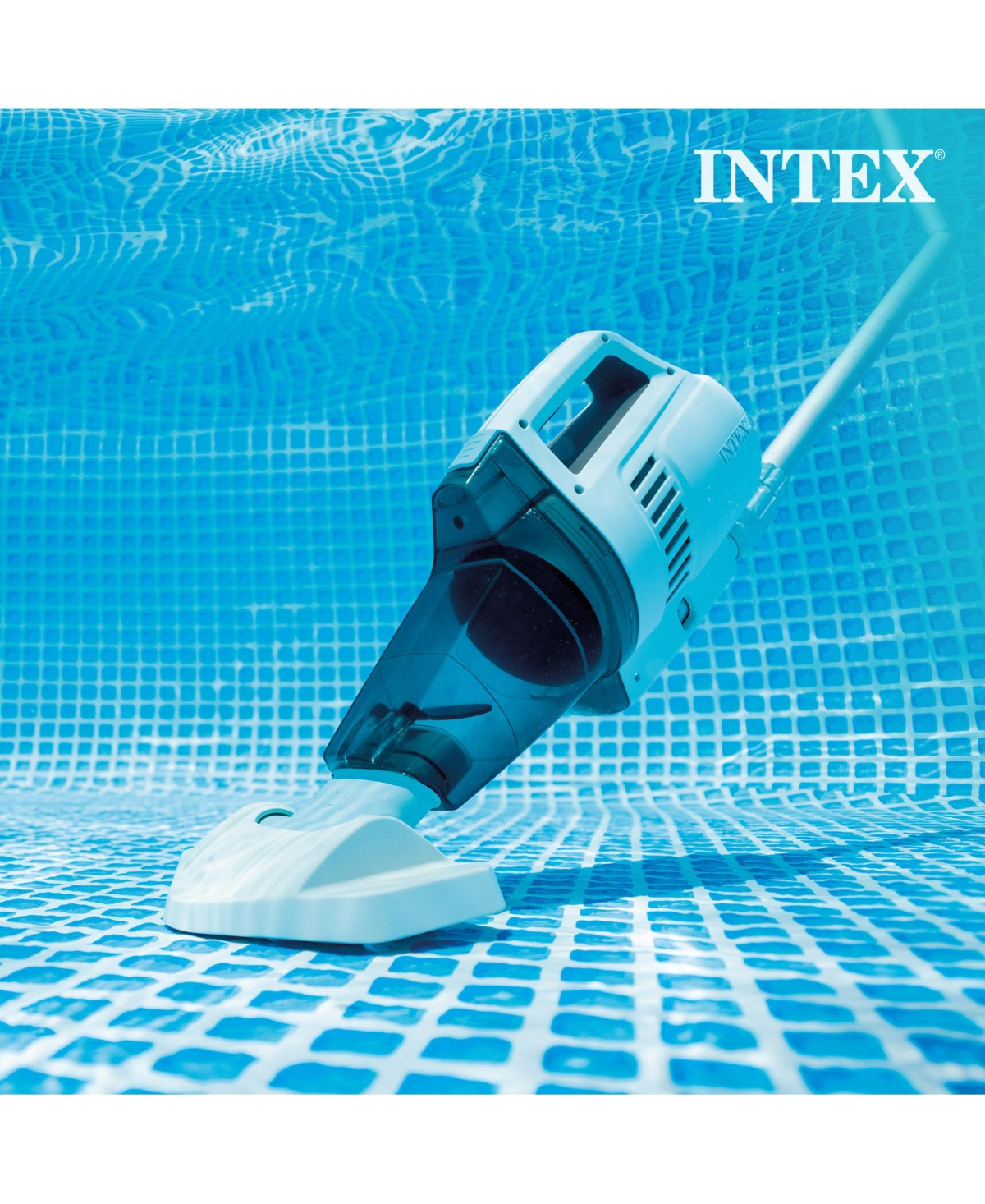 Intex ZR200 Rechargeable Cordless Telescoping Pool Vacuum with 2 Brush Heads